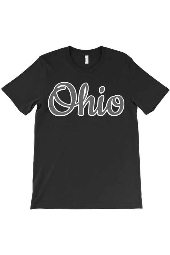 State Of Ohio Pride Funny Script Text Design Ohioan Graphic - Machine Washable H13223 Unisex T-Shirt, Up to 5XL Available