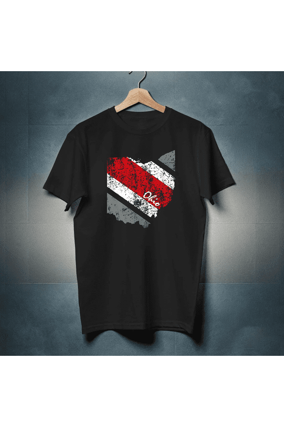 State Of Ohio Pride Striped Funny Silhouette Vintage Graphic H31342 Unisex T-Shirt, Up to 5XL Available