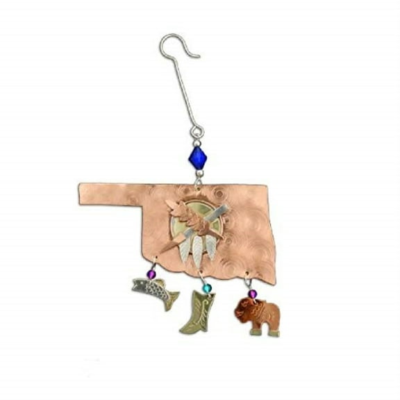 State Of Oklahoma Metal Christmas Tree Ornament Fair Trade New
