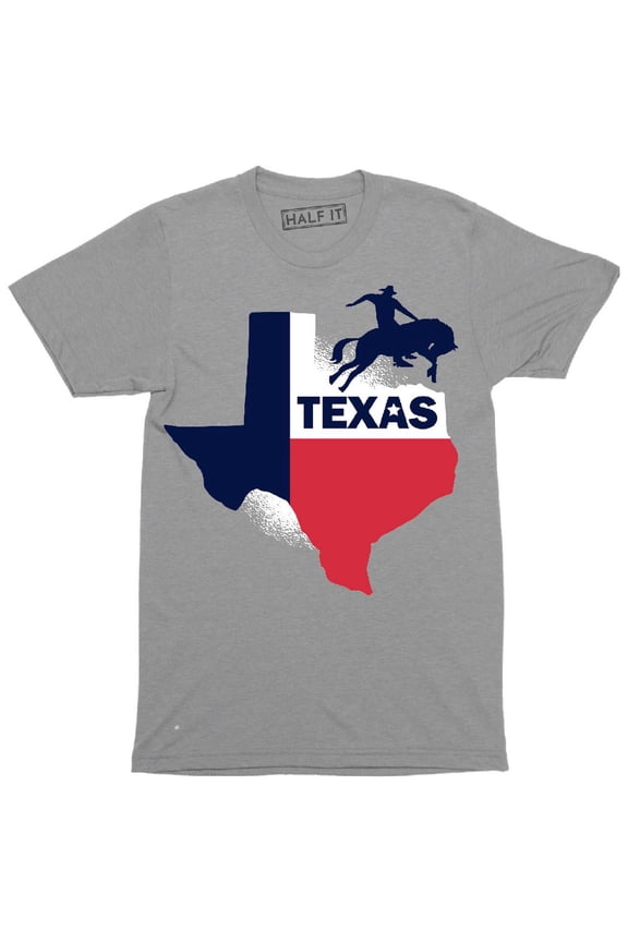 State Of Texas Map Flag With A Cowboy Silhouette Men's T-Shirt