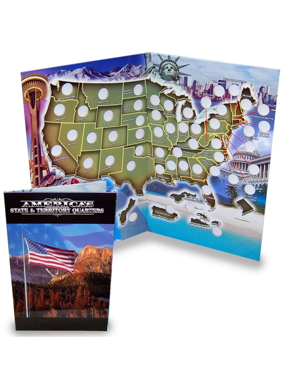 Collectible The Patriotic Mint 50 State Quarters Collector Folder Map