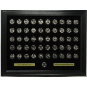 State Quarters Series 2 Coins (Not Included) Wall Display Picture Frame Holds 51 Coins Made in the USA