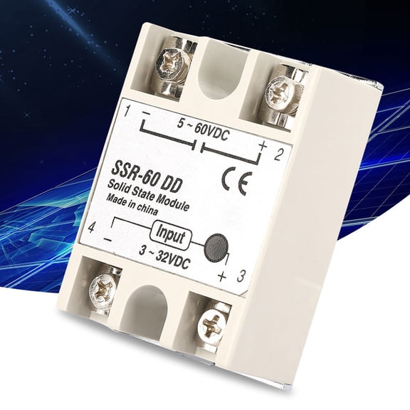 State Relay DCDC Solid State Relay SSR60DD 60A 332VDC to 5200VDC SSR High Speed Switching, Module for Automated Control Industrial Equipment