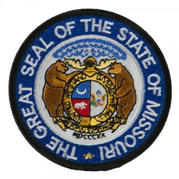 State Seal Patch Round 3" Diameter, Embroidered Iron On or Sew On Seal Patch Flag Emblem (Missouri State Seal)