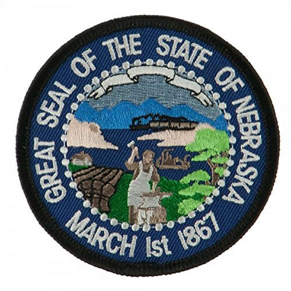 State Seal Patch Round 3" Diameter, Embroidered Iron On or Sew On Seal Patch Flag Emblem