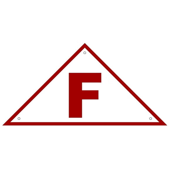 State Truss Construction Sign - F Triangular (White,Reflective Aluminum ,12 x 6 x 6, RUST Free )