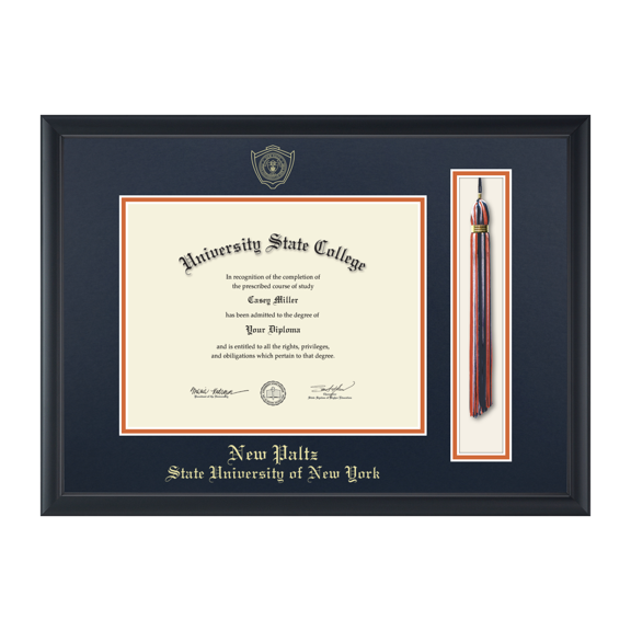 Framerly - State New York New Paltz Tassel Diploma Frame In Black Moulding