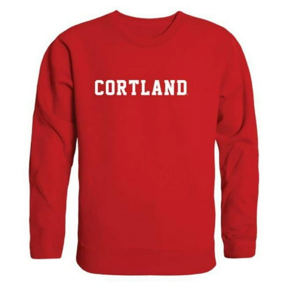 State University of New York at Geneseo Cortland Red Dragons Arch Crewneck Sweatshirt, Red - Extra Large