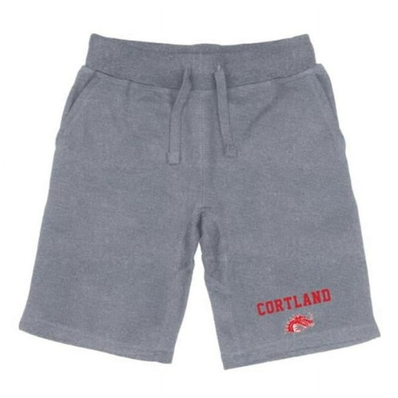 State University of New York at Geneseo Cortland Red Dragons Premium Shorts, Heather Grey - Small