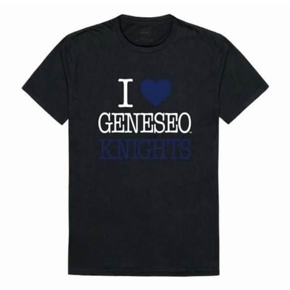 State University of New York at Geneseo Knights I Love T-Shirt, Black - Medium