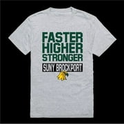 State University of   York at Potsdam Brockport Golden Eagles Workout T-Shirt, Heather Grey - Extra Large