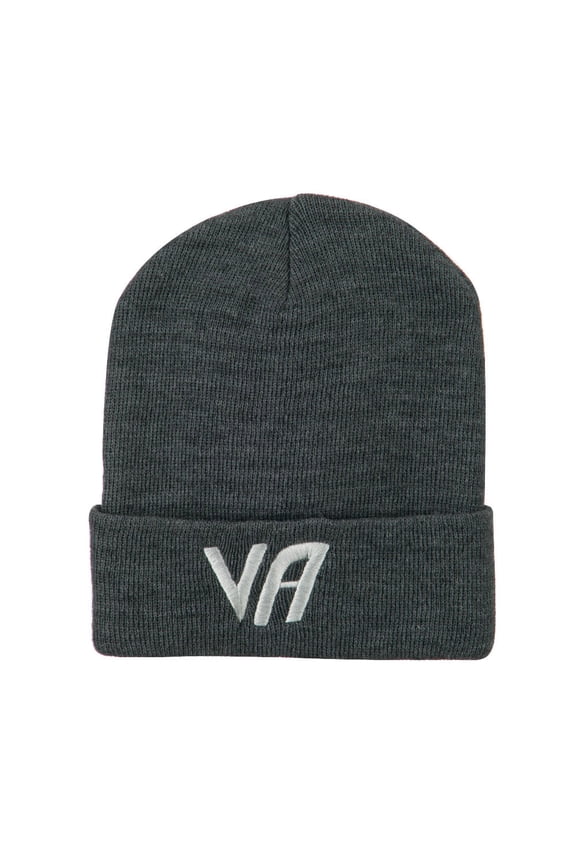 State VA Embroidered Long Beanie - Grey OSFM