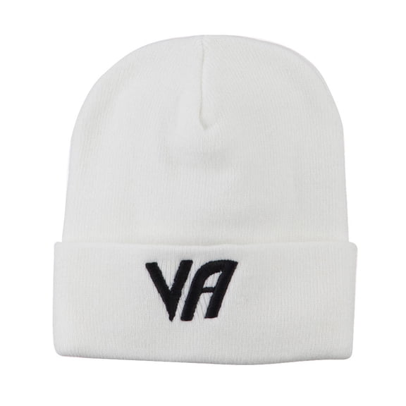 State VA Embroidered Long Beanie - White OSFM