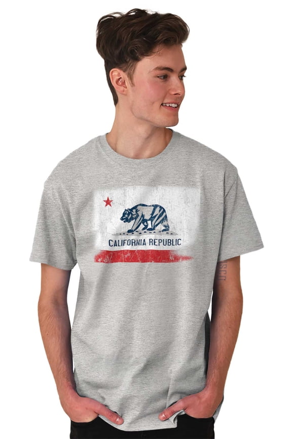 State of California Distressed Flag Men's Graphic T Shirt Tees Brisco Brands X