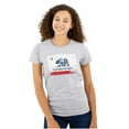 thumbnail image 1 of State of California Distressed Flag Womens Slim Fit Graphic Tee Brisco Brands S, 1 of 3