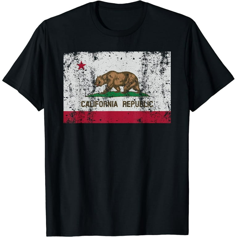 State Of California Flag Retro Vintage Distressed T-Shirt State Of California Flag Retro Vintage Distressed T-Shirt