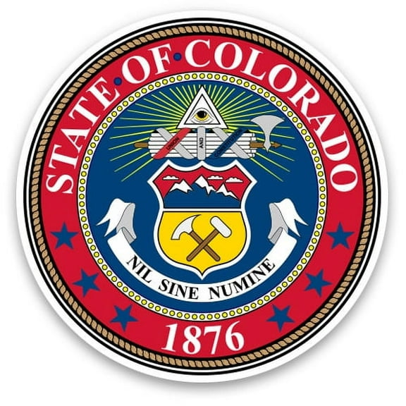 State of Colorado Seal - 3" Vinyl Sticker - For Car Laptop Water Bottle Phone - Waterproof Decal