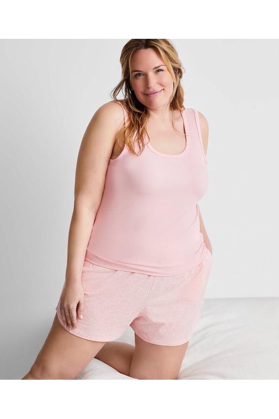 Women's Printed Knit Sleep Shorts - Abstract Shell, Size 1X