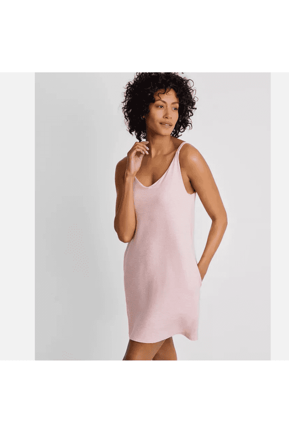 Womens Fluid Knit Solid Tank Soft Blush Heather, XS