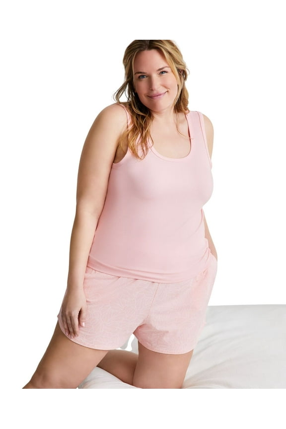 Women's Printed Knit Sleep Shorts - Abstract Shell, Size 2X