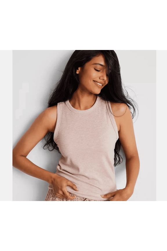 Womens Ribbed High-Neck Sleep Spice Chai Large