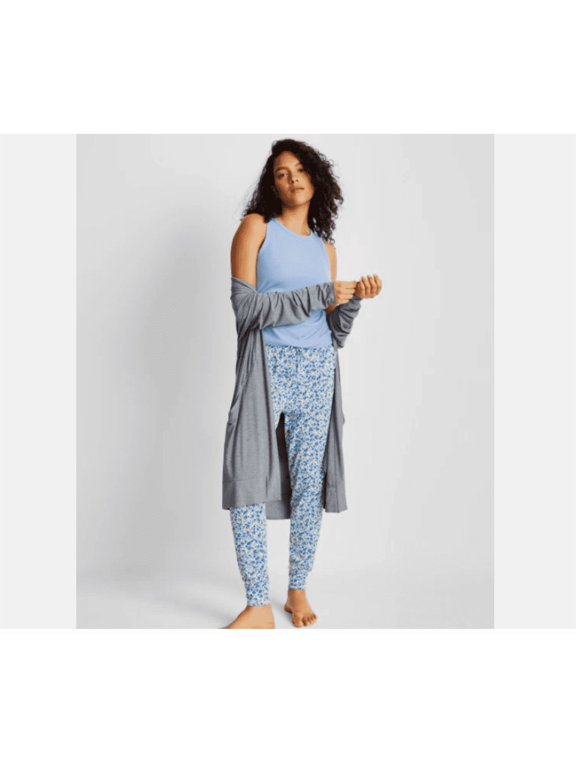 Womens Ribbed High-Neck Sleep Yacht Blue, Medium