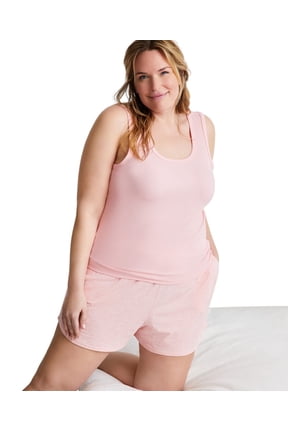 Womens Stretch Knit Sleep Lounge Shorts Abstract Shell Pink XL