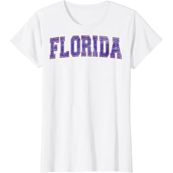 State of Florida Varsity Blue Weathered Design T-Shirt