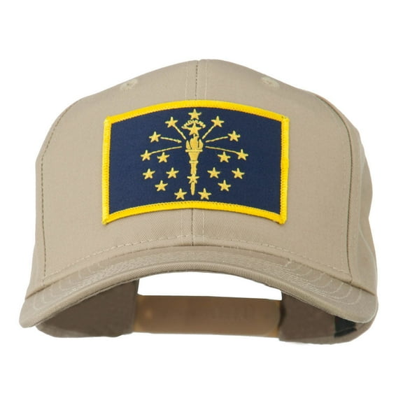 State of Indiana Embroidered Patch Cap - Khaki OSFM