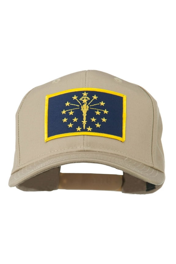 State of Indiana Embroidered Patch Cap - Khaki OSFM