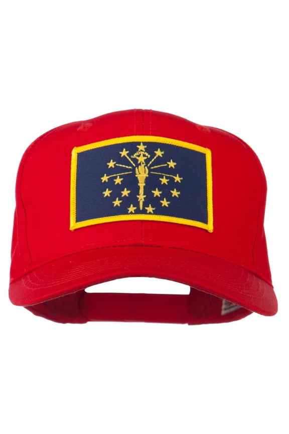 State of Indiana Embroidered Patch Cap - Red OSFM