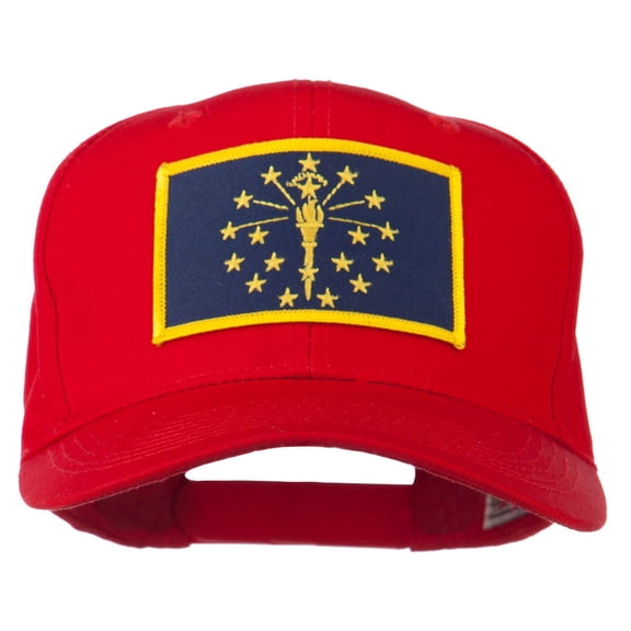 State of Indiana Embroidered Patch Cap - Red OSFM