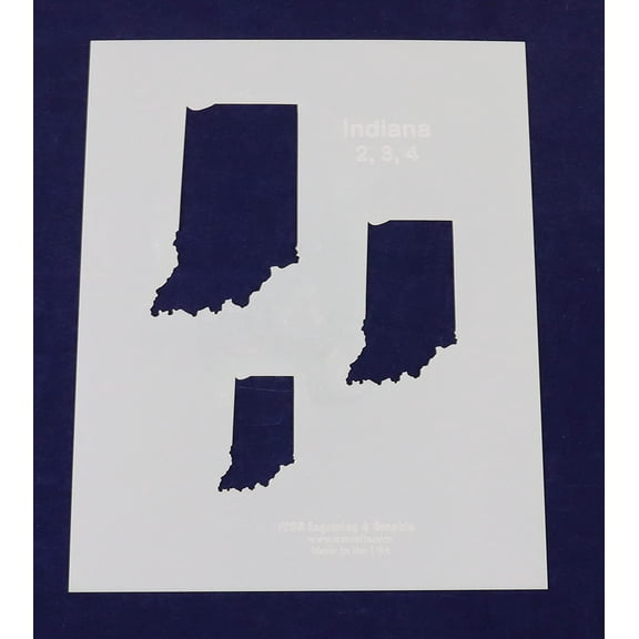 State of Indiana Stencil - 2 Inch , 3 Inch , 4 Inch