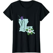 State of Louisiana Flower Magnolia & Iris T-Shirt