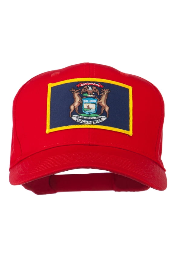 State of Michigan Embroidered Patch Cap - Red OSFM