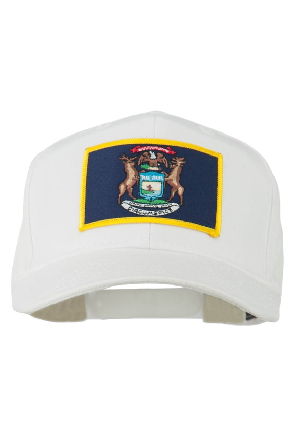 State of Michigan Embroidered Patch Cap - White OSFM