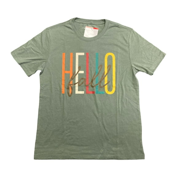 State of Mine Women's Short Sleeve Fall Harvest Graphic Tee (Green, XL)