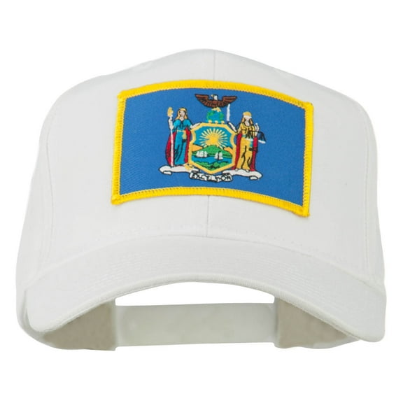 State of New York Embroidered Patch Cap - White OSFM