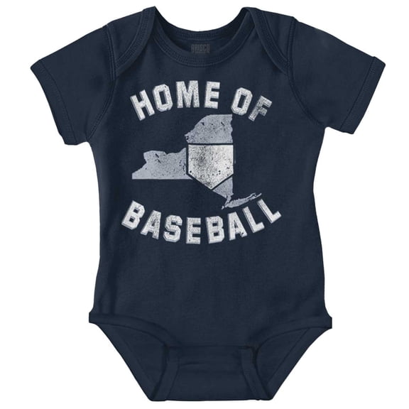 State of New York Home Of Baseball Romper Boys or Girls Infant Baby Brisco Brands NB
