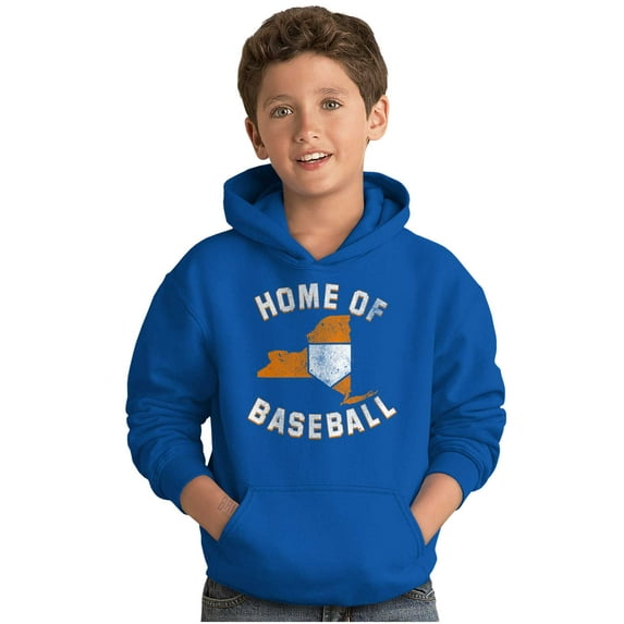 State of New York Home Of Baseball Youth Hoodie Boy Girl Teen Brisco Brands S