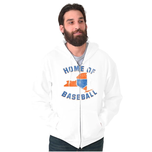 State of New York Home Of Baseball Zip Up Hoodie Men's Women's Brisco Brands S