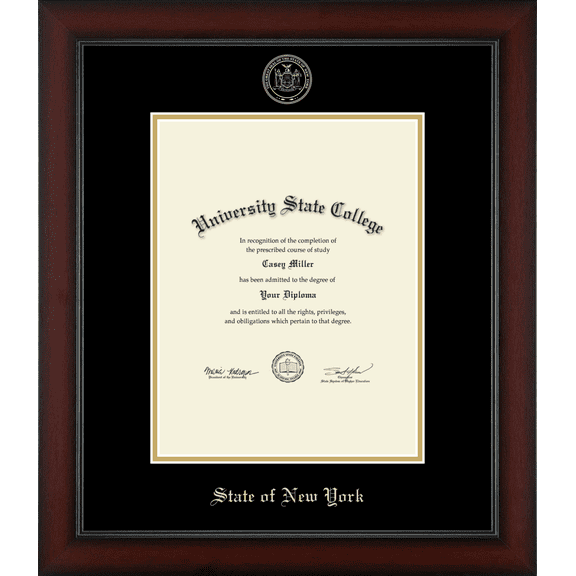 State of New York Official State Seal Document Frame, Document Size 8.5" x 11"