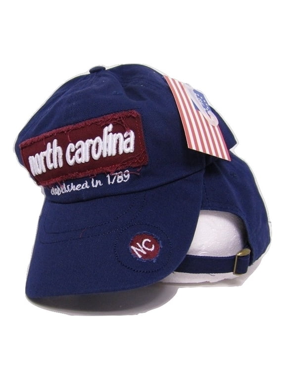 State of North Carolina Established in 1789 NC Blue Embroidered Cap Hat