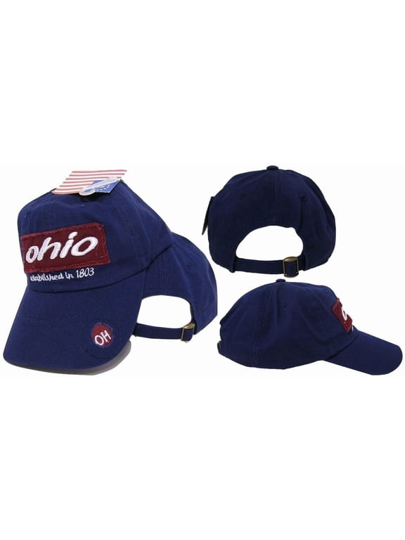 State of Ohio Established in 1803 OH Blue Embroidered Baseball Cap Hat