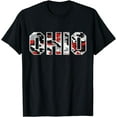 thumbnail image 1 of State of Ohio Ohioan Trendy Distressed Camo Graphic Designs T-Shirt, 1 of 3