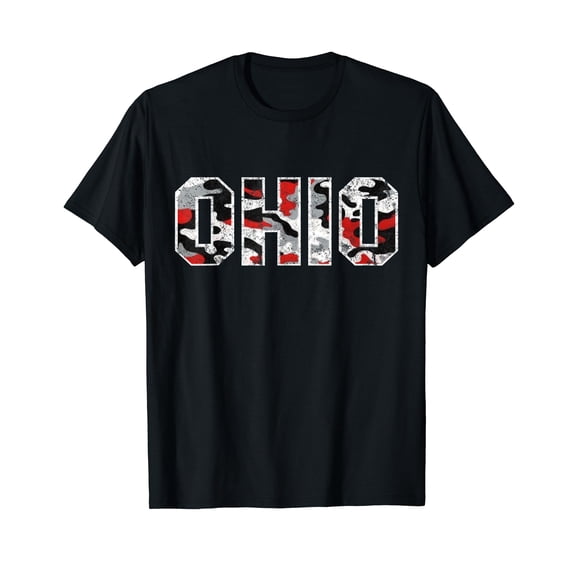 State of Ohio Ohioan Trendy Distressed Camo Graphic Designs T-Shirt