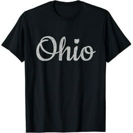 State Of Ohio Pride Script Text Distressed Design T-Shirt State Of Ohio Pride Script Text Distressed Design T-Shirt