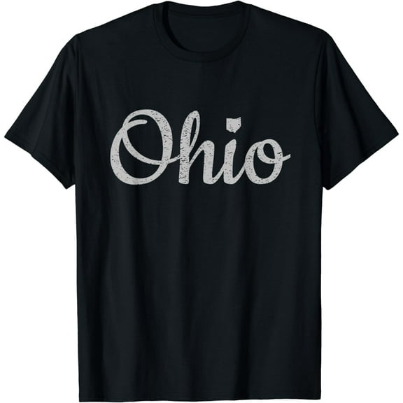 State of Ohio Pride Script Text Distressed Design Gifts T-Shirt