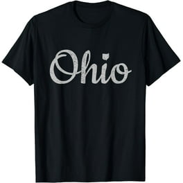 State Of Ohio Pride Script Text Distressed Design T-Shirt State Of Ohio Pride Script Text Distressed Design T-Shirt