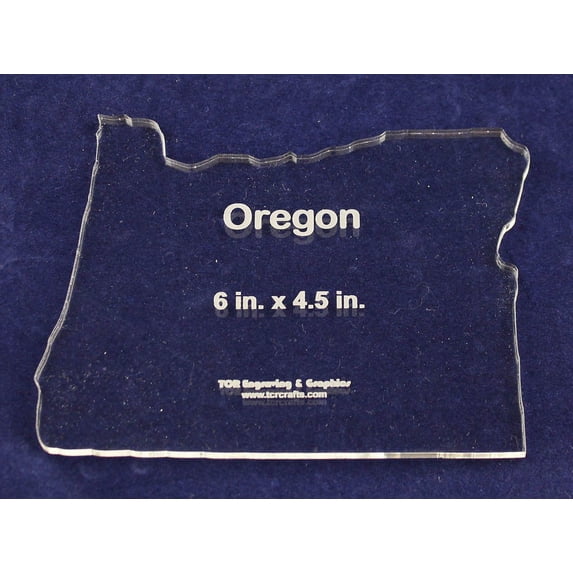 State of Oregon Template 6" X 4.5" - Clear ~1/4" Thick Acrylic